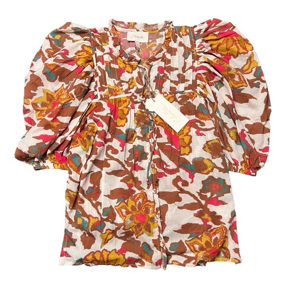 Evereve Cleobella Zola Organic Cotton Boho Puff Sleeve Blouse - Picture 4 of 9